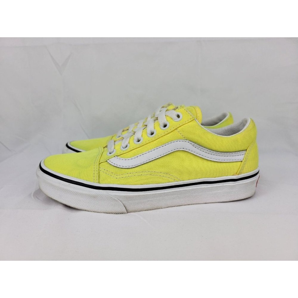 Vans Old Skool Shoes Sneakers Womens Size 6 Neon Highlighter Yellow White 508731 - Picture 10 of 12
